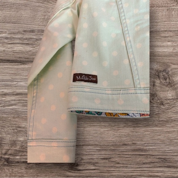 Matilda Jane Polka Dot Party Denim Jacket EUC Girls Dream Chasers Size 6 - Picture 6 of 7